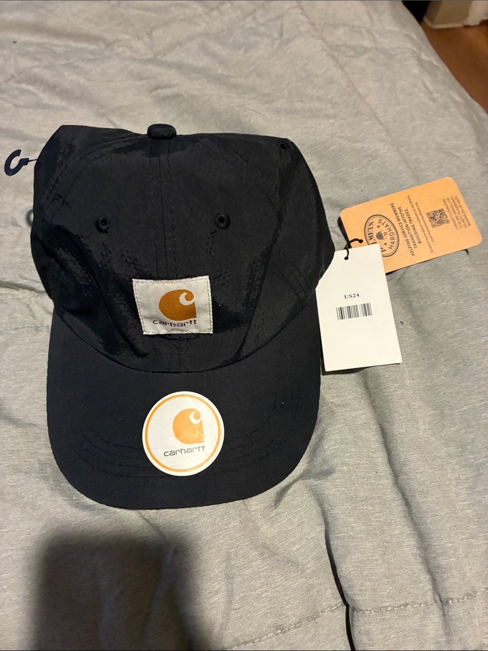 Carhartt Navy Hat with Gold Logo Patch